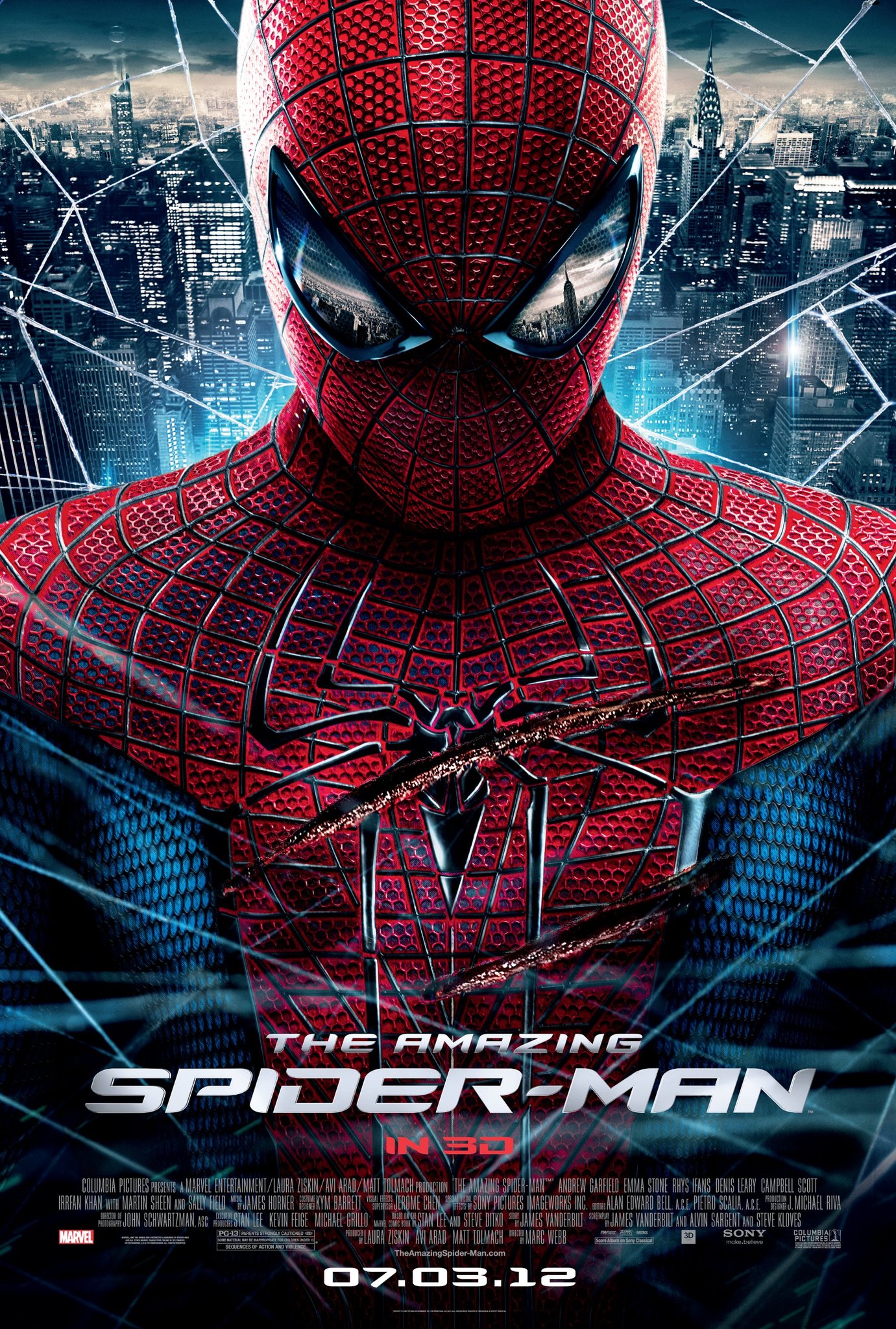 Movie poster with super hero Spiderman